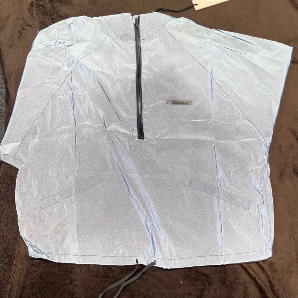 Grey reflective essentials Windbreaker with Zipper